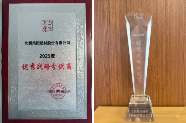 龙牌公司、泰山石膏双双获评中建东方装饰“2025年度优秀战略分供商”