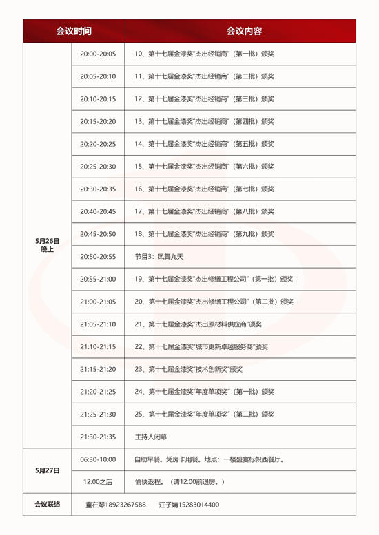 距离2026中外涂料企业经销商峰会暨第十七届金漆奖颁奖典礼启幕，仅剩2天！