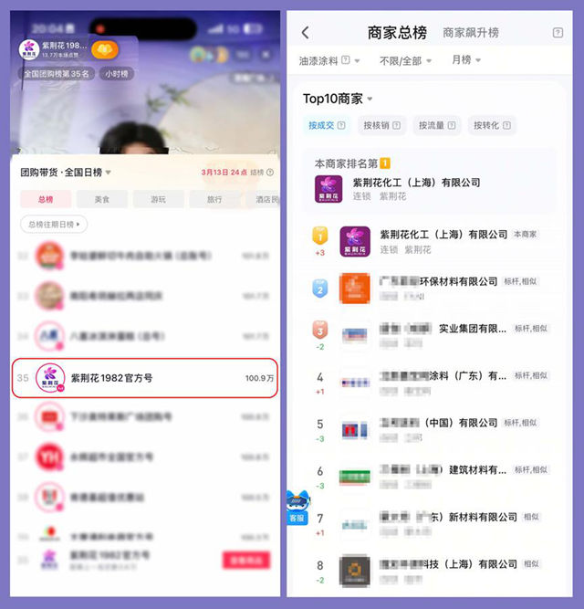 登顶抖音涂料飙升TOP1后,紫荆花总裁直播618重磅返场!这次又要放哪些大招?