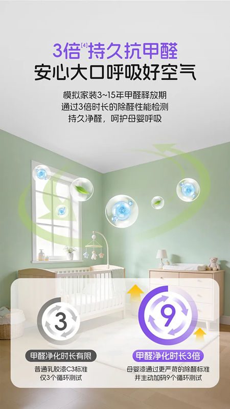 美涂士护敏抗甲醛全效母婴漆：净醛0敏原，母婴全防护